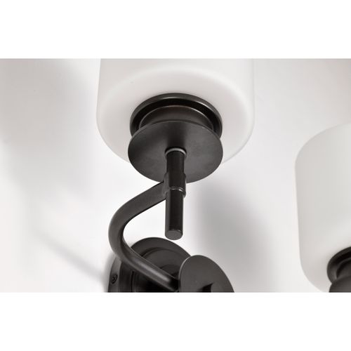 Main product image of Warren 2 Light Vanity Gun Metal w/ Satin White Glass