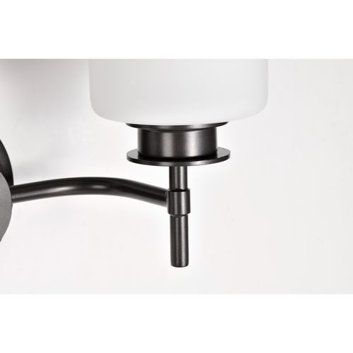 Main product image of Warren 2 Light Vanity Gun Metal w/ Satin White Glass