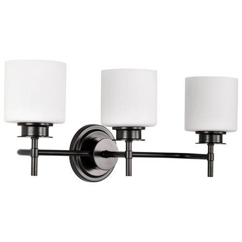 Main product image of Warren 3 Light Vanity Gun Metal w/ Satin White Glass