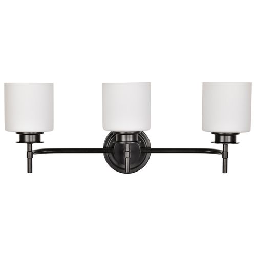 Main product image of Warren 3 Light Vanity Gun Metal w/ Satin White Glass