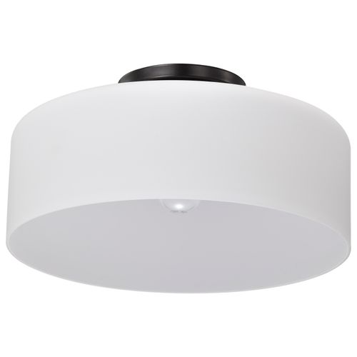 Main product image of Warren 13 Inch Semi Flush Mount Gun Metal w/ Satin White Glass