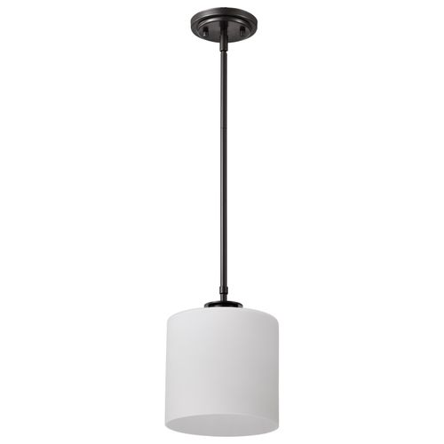 Main product image of Warren 8 Inch Pendant Gun Metal w/ Satin White Glass