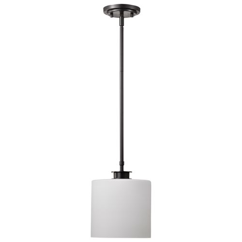 Main product image of Warren 8 Inch Pendant Gun Metal w/ Satin White Glass