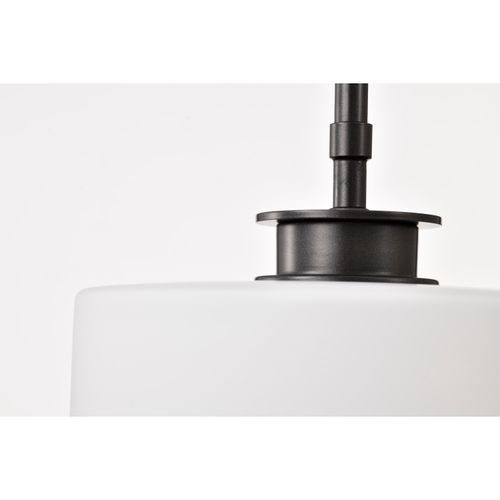 Main product image of Warren 8 Inch Pendant Gun Metal w/ Satin White Glass