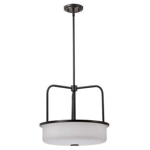 Main product image of Warren 17 Inch Pendant Gun Metal w/ Satin White Glass