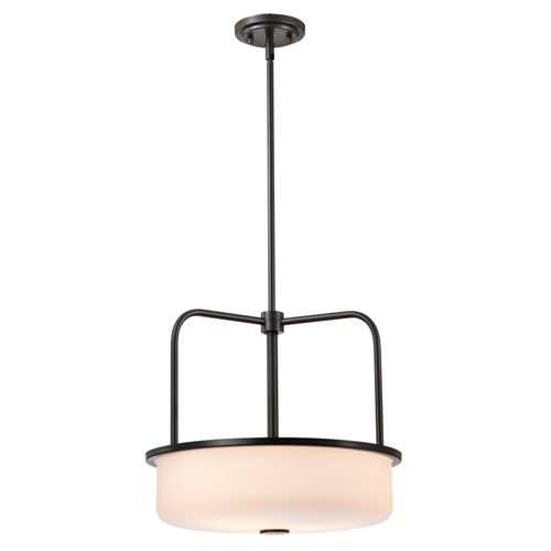 Main product image of Warren 17 Inch Pendant Gun Metal w/ Satin White Glass