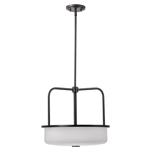 Main product image of Warren 17 Inch Pendant Gun Metal w/ Satin White Glass