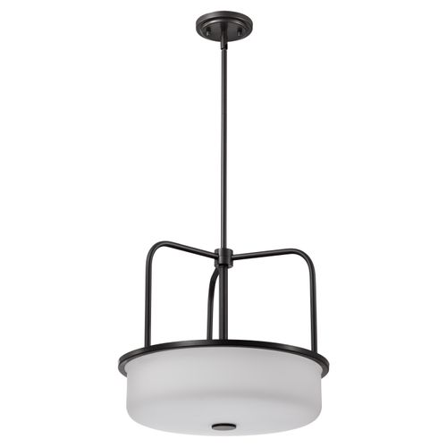 Main product image of Warren 17 Inch Pendant Gun Metal w/ Satin White Glass
