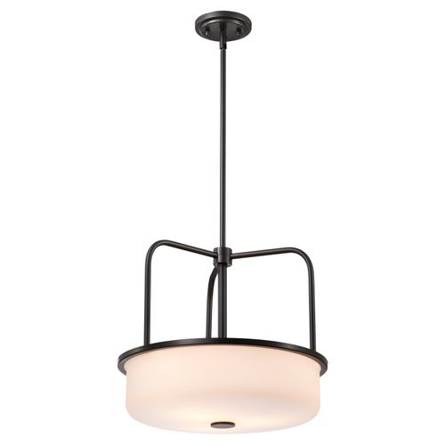 Main product image of Warren 17 Inch Pendant Gun Metal w/ Satin White Glass