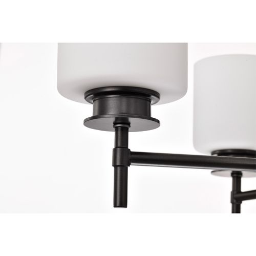 Main product image of Warren 28 Inch 5 Light Chandelier Gun Metal w/ Satin White Glass