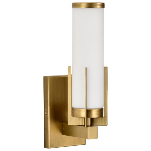 Main product image of Roselle 1 Light Vanity Natural Brass w/ White Glass