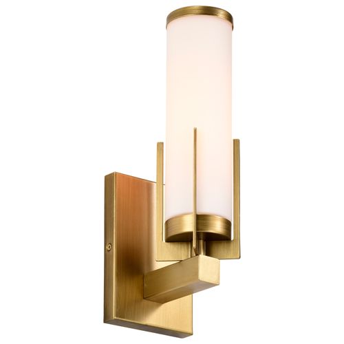 Main product image of Roselle 1 Light Vanity Natural Brass w/ White Glass