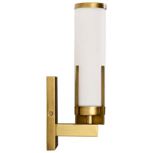 Main product image of Roselle 1 Light Vanity Natural Brass w/ White Glass