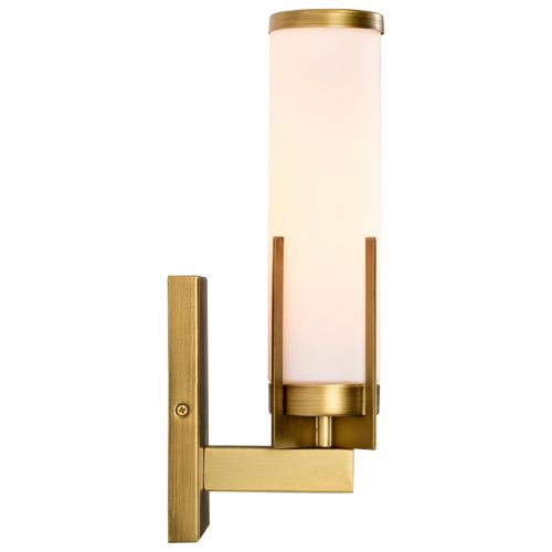 Main product image of Roselle 1 Light Vanity Natural Brass w/ White Glass