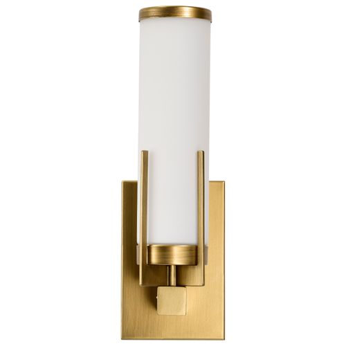 Main product image of Roselle 1 Light Vanity Natural Brass w/ White Glass
