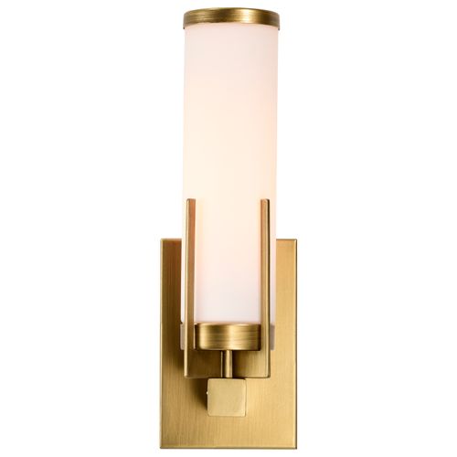 Main product image of Roselle 1 Light Vanity Natural Brass w/ White Glass