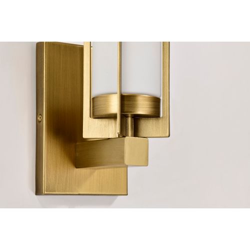 Main product image of Roselle 1 Light Vanity Natural Brass w/ White Glass