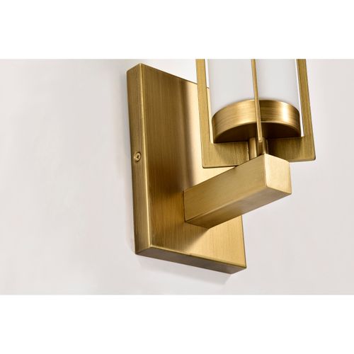 Main product image of Roselle 1 Light Vanity Natural Brass w/ White Glass