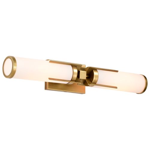 Main product image of Roselle 2 Light Vanity Natural Brass w/ White Glass