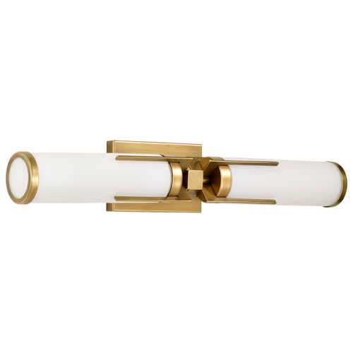 Main product image of Roselle 2 Light Vanity Natural Brass w/ White Glass