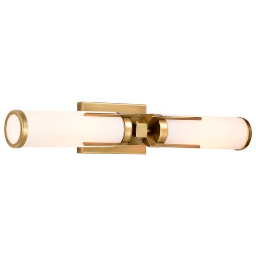 Main product image of Roselle 2 Light Vanity Natural Brass w/ White Glass
