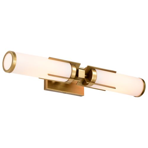 Main product image of Roselle 2 Light Vanity Natural Brass w/ White Glass