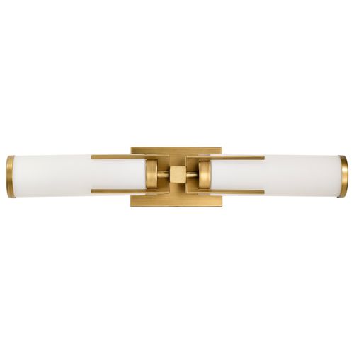 Main product image of Roselle 2 Light Vanity Natural Brass w/ White Glass