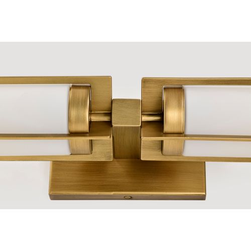 Main product image of Roselle 2 Light Vanity Natural Brass w/ White Glass