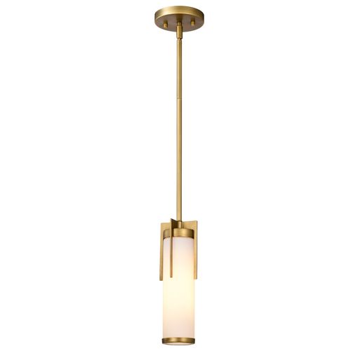 Main product image of Roselle Mini Pendant Natural Brass w/ White Glass