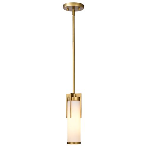 Main product image of Roselle Mini Pendant Natural Brass w/ White Glass