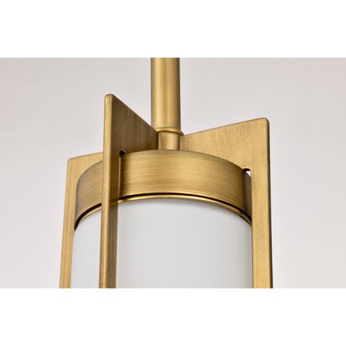 Main product image of Roselle Mini Pendant Natural Brass w/ White Glass