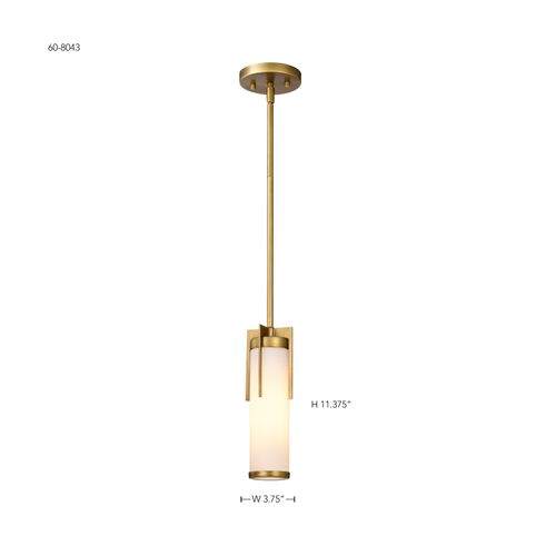 Main product image of Roselle Mini Pendant Natural Brass w/ White Glass