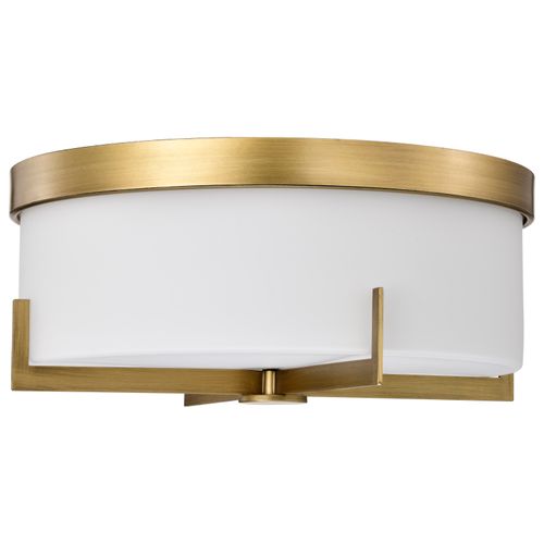 Main product image of Roselle 15 Inch Flush Mount Natural Brass w/ White Glass