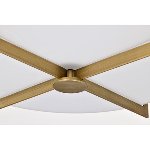Main product image of Roselle 15 Inch Flush Mount Natural Brass w/ White Glass