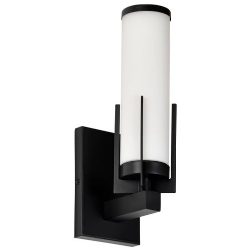 Main product image of Roselle 1 Light Vanity Matte Black w/ White Glass