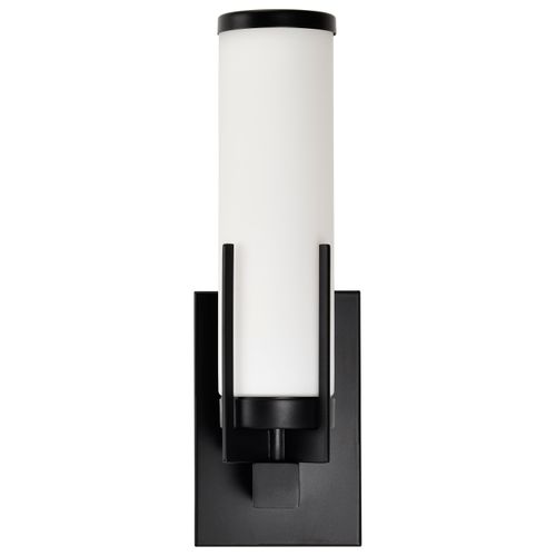 Main product image of Roselle 1 Light Vanity Matte Black w/ White Glass