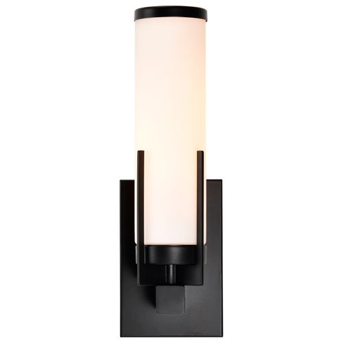 Main product image of Roselle 1 Light Vanity Matte Black w/ White Glass