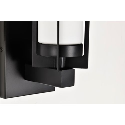 Main product image of Roselle 1 Light Vanity Matte Black w/ White Glass
