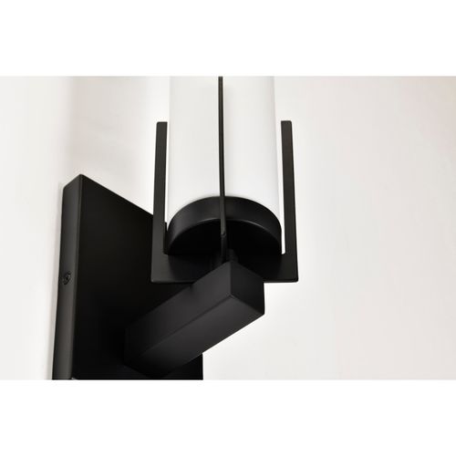 Main product image of Roselle 1 Light Vanity Matte Black w/ White Glass