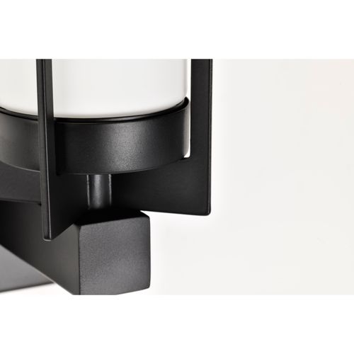 Main product image of Roselle 1 Light Vanity Matte Black w/ White Glass