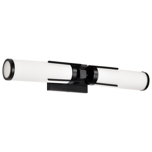 Main product image of Roselle 2 Light Vanity Matte Black w/ White Glass