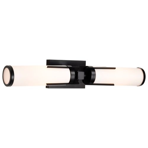 Main product image of Roselle 2 Light Vanity Matte Black w/ White Glass