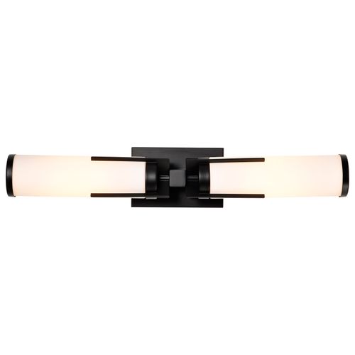 Main product image of Roselle 2 Light Vanity Matte Black w/ White Glass