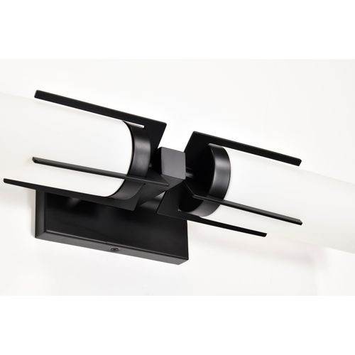 Main product image of Roselle 2 Light Vanity Matte Black w/ White Glass