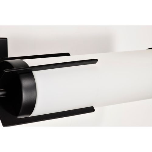Main product image of Roselle 2 Light Vanity Matte Black w/ White Glass