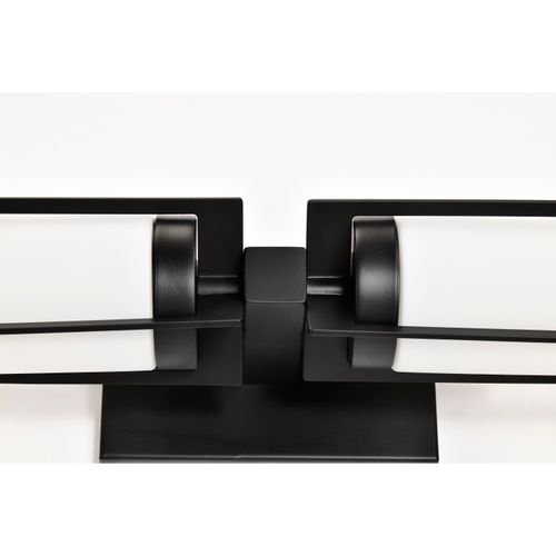 Main product image of Roselle 2 Light Vanity Matte Black w/ White Glass