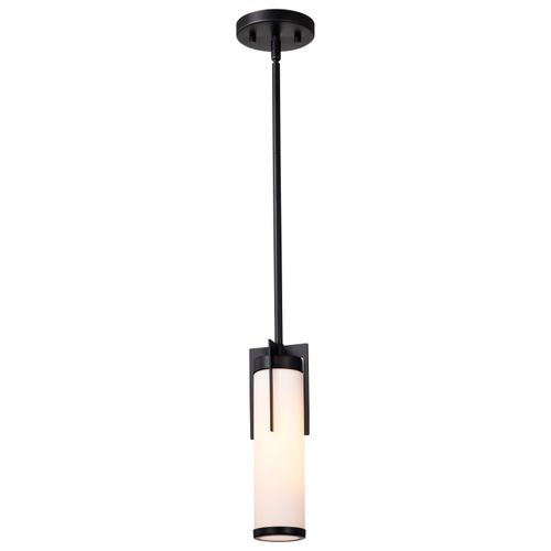 Main product image of Roselle Mini Pendant Matte Black w/ White Glass