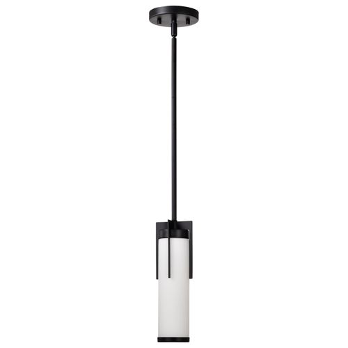 Main product image of Roselle Mini Pendant Matte Black w/ White Glass