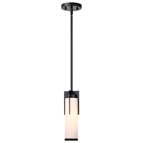 Main product image of Roselle Mini Pendant Matte Black w/ White Glass