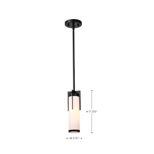 Main product image of Roselle Mini Pendant Matte Black w/ White Glass
